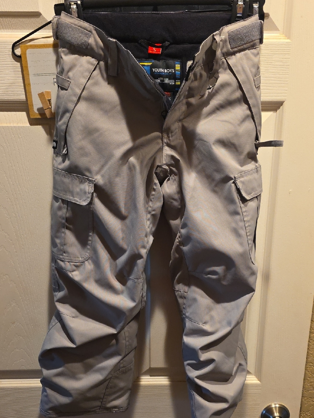 686 Youth Boys Gray Cargo Snow Pants